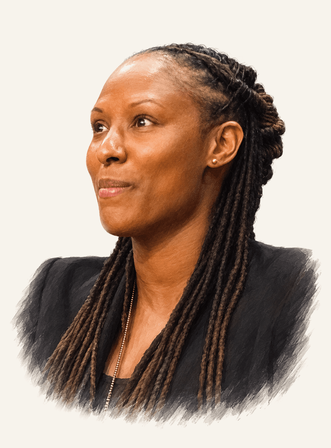 Painted portrait of Chamique Holdsclaw
