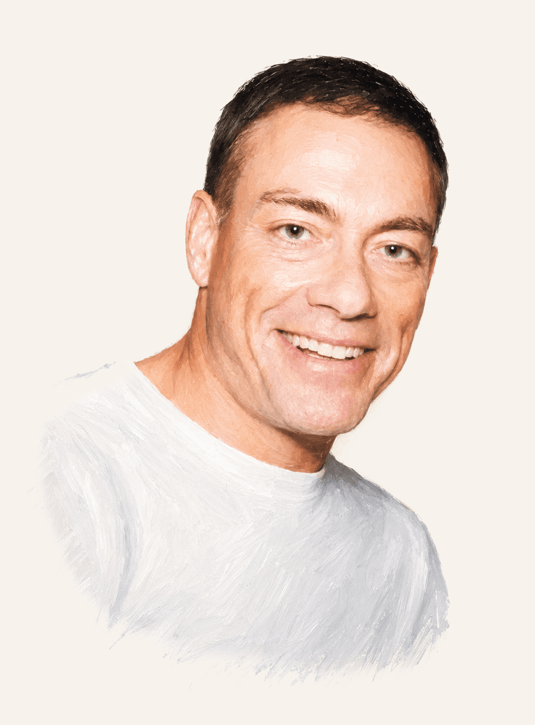 Painted portrait of Jean-Claude Van Damme