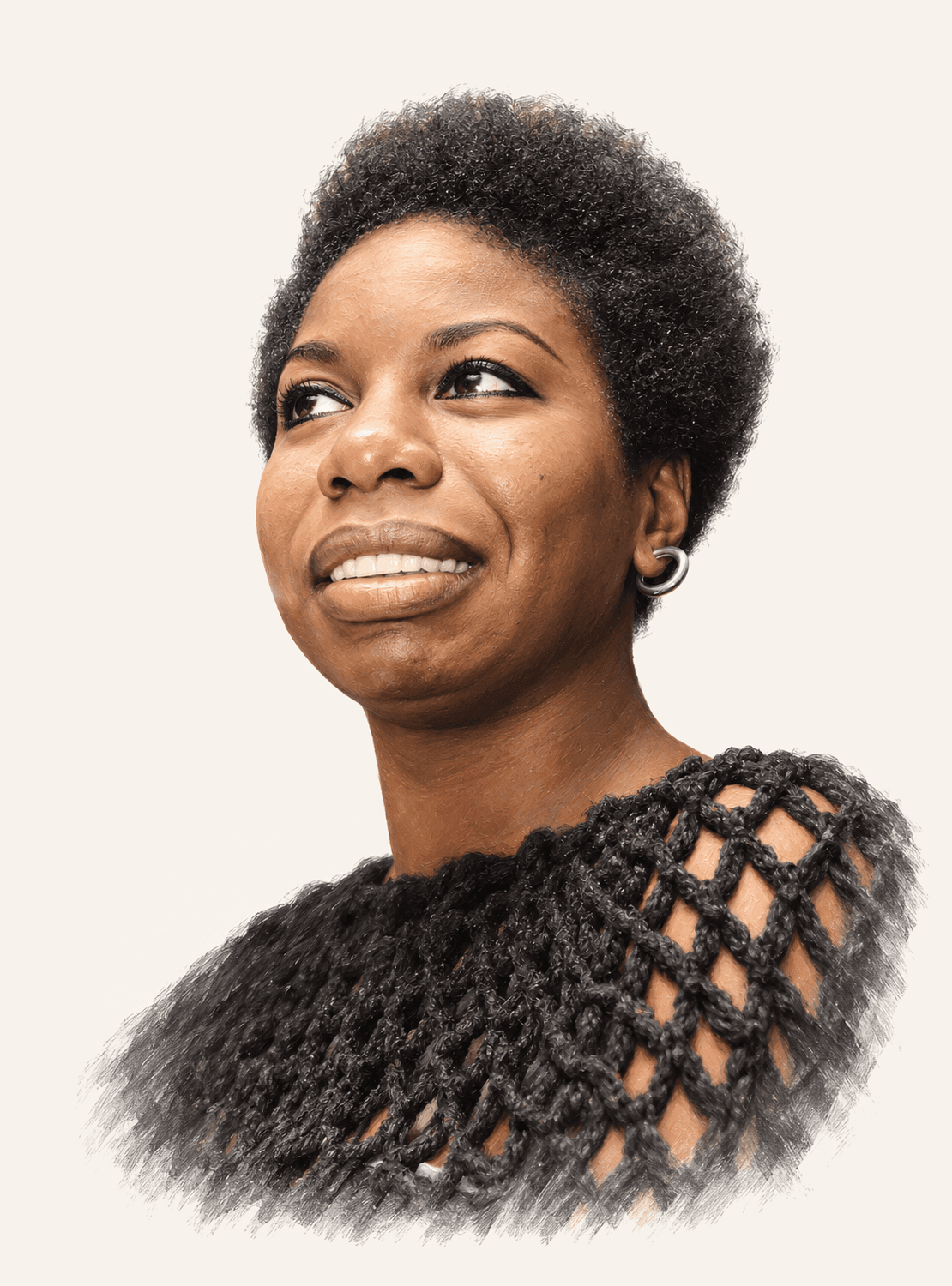 Painted portrait of Nina Simone