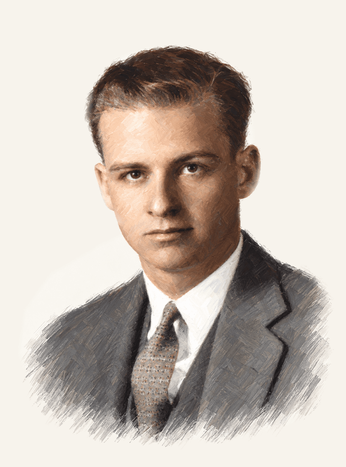 Painted portrait of Perry Cossart Baird Jr.