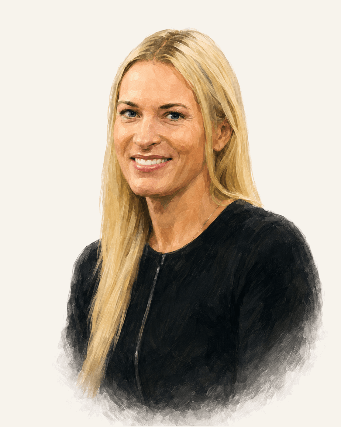 Painted portrait of Suzy Favor Hamilton